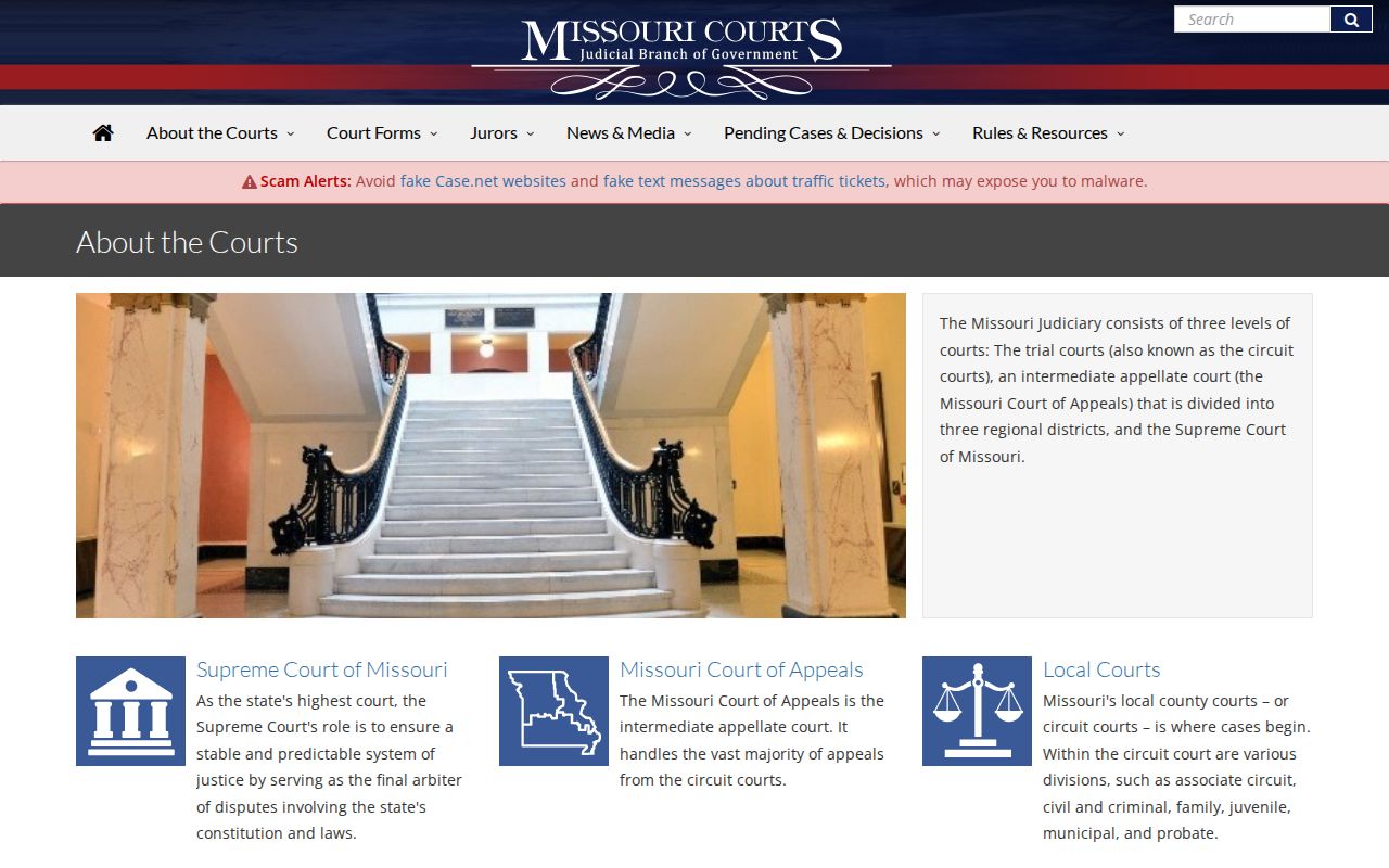 Moniteau County court docket source showing Missouri court system information