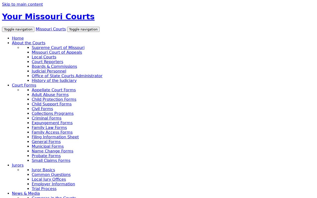 Moniteau County court docket search source at Missouri Courts
